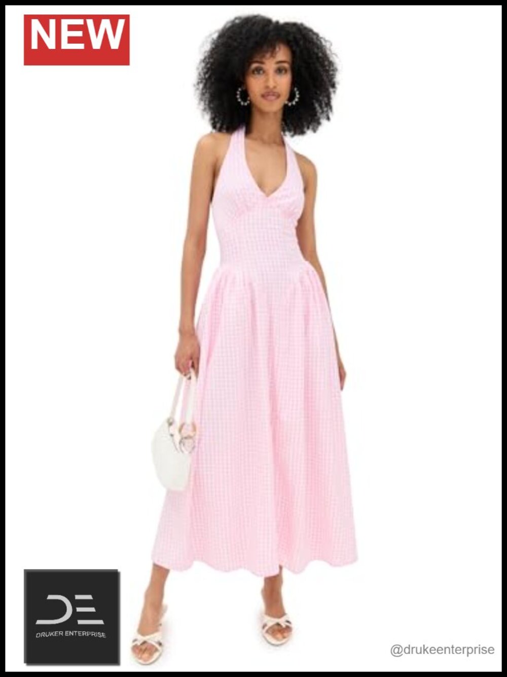 Runaway the Label Alicia Midi Dress Sleeveless Halter Fit & Flare